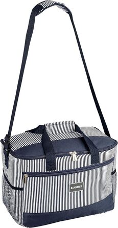 Термосумка B.PRIME 20L Classic Navy-Blue Striped - Ідеальна для пікніка, подорожей та відпочинку на природі