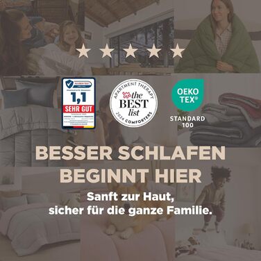 Ковдра BEDSURE 135x200 см, 300 GSM, 4 сезони, двостороння сіра/світло-сіра, для алергіків