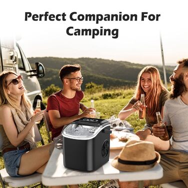 Машина для приготування кубиків льоду Ice Maker - чорна, 2L, з LED-дисплеєм та совком, для дому та бару
