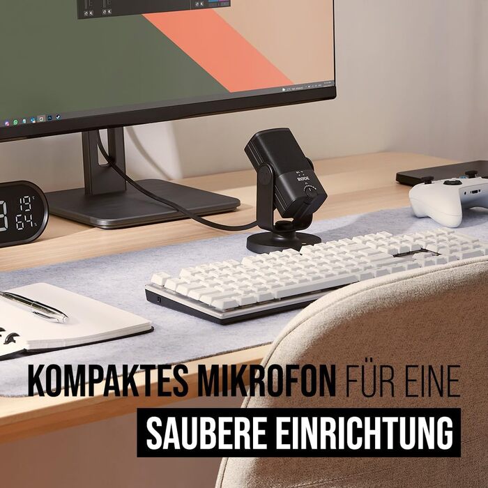 Мікрофон RØDE NT-USB Mini: USB-мікрофон для подкастів, стрімінгу, геймінгу та запису музики (чорний)
