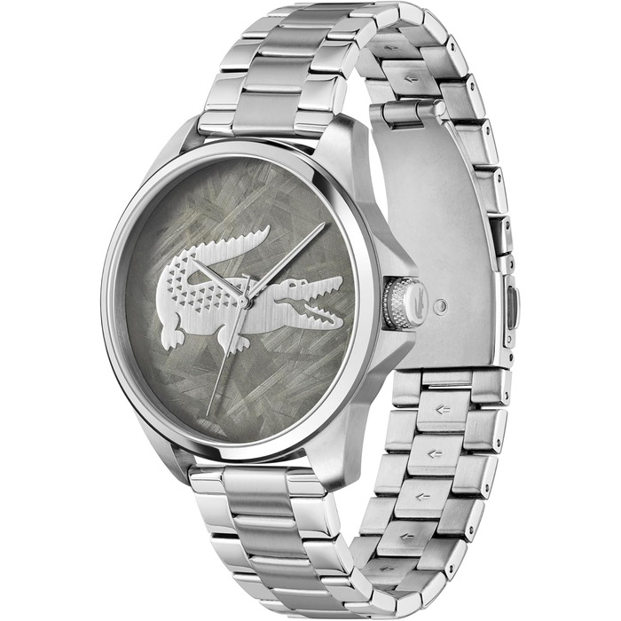 Годинник Lacoste LE Croc чоловічий кварцовий сріблястий/золотистий/чорний браслет з нержавіючої сталі