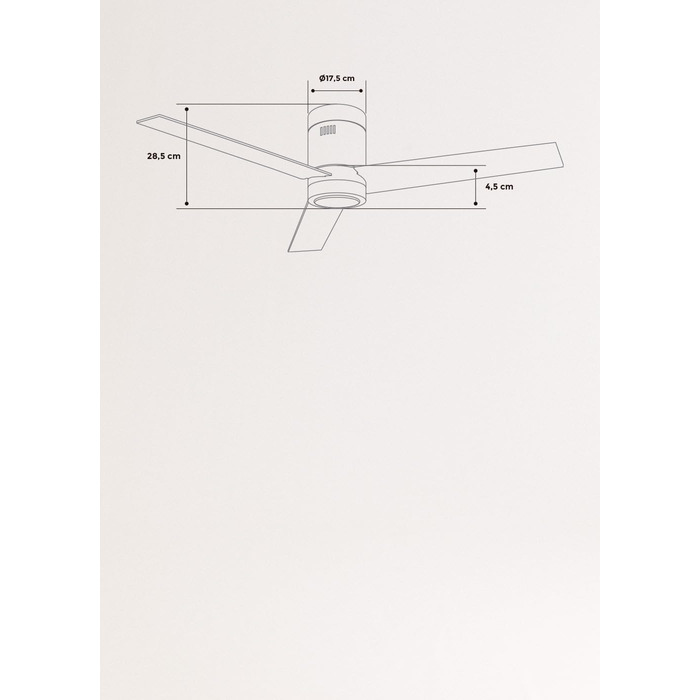 Стеляний вентилятор Windminimal білий з підсвіткою та пультом, тихий, DC-двигун, 40W, діаметр 132 см, 6 швидкостей, літньо-зимовий режим