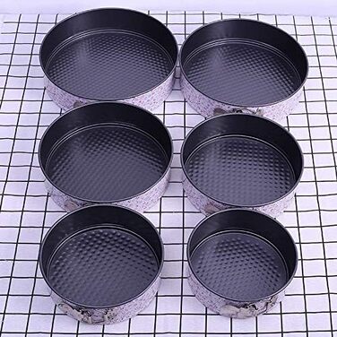 Набір форм для випічки з антипригарним покриттям, 7 розмірів, з нержавіючої сталі, для чізкейків, знімний дно, з кліпсами