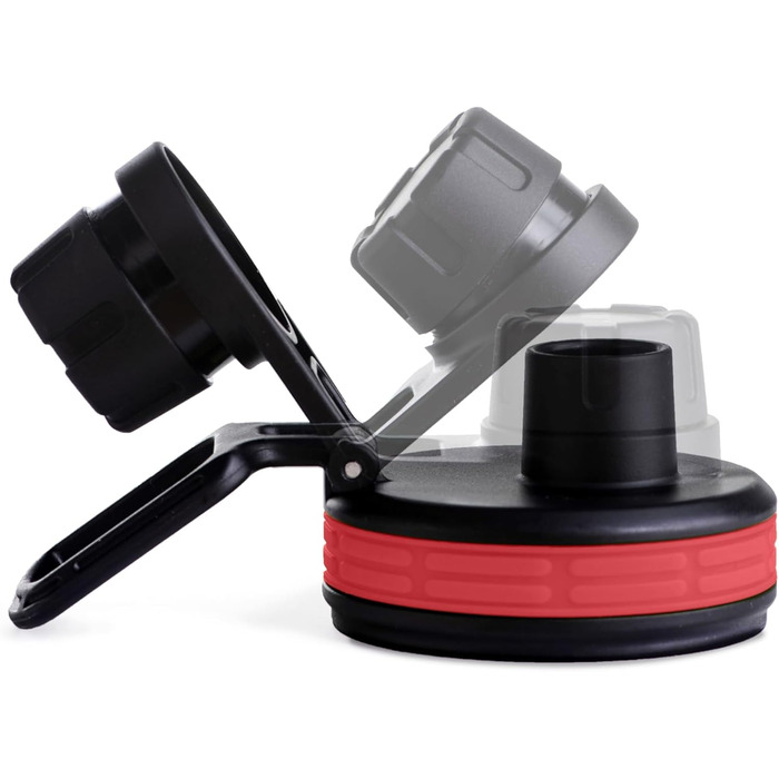 Пляшка для води Hydro2Go Glas Urban Red 2.0 950 мл з силіконовим чохлом та соломинкою, BPA-free, герметична, для посудомийної машини
