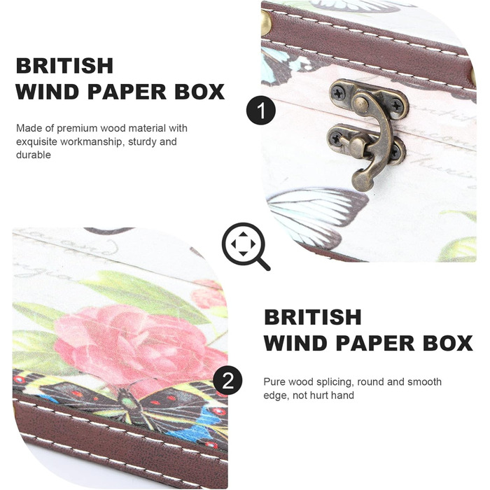 Коробка для серветок вінтажна, органайзер для тканинних серветок, тримач для серветок - для вітальні, ванної кімнати, спальні, офісу (Стиль 1)