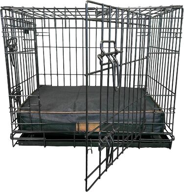 Ортопедичне ліжко для собак Ellie-Bo з Memory Foam, чорне, вологостійке, для клітки 76 см, розмір M - [71 x 48 x 6 см]