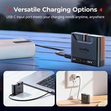 Зарядний пристрій SMALLRIG NP-FW50 для Sony (2 слоти, USB-C, 11W) - A6000, A6100, A6300, A6400, ZV-E10, A7, A7S, A7R