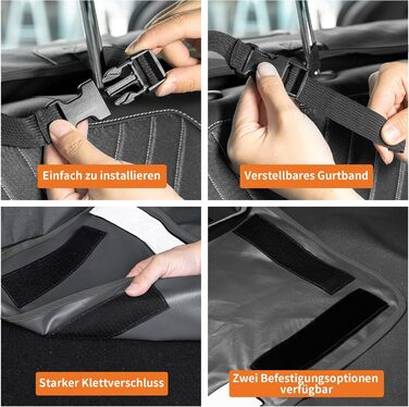 Захист для багажника Toozey: водовідштовхуючий, міцний, легкий у догляді. Килимок для багажника для собак, підходить для легкових автомобілів, позашляховиків, вантажівок. Чорна кромка, стандартний чорний колір.