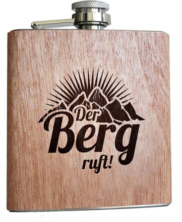 Дерев'яна фляга - ідеальний подарунок для туризму, альпінізму, катання на лижах та подорожей (для чоловіків та жінок)