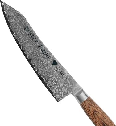 Ніж кухарський Wakoli EDIB Pro Kiritsuke Damast (VG10) 20 см, ручка Pakka, подарункова коробка, гравіювання