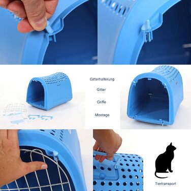 Транспортна переноска для котів та кошенят 40x50 см, антрацит New Life | екологічна переноска з 100% переробленого пластику