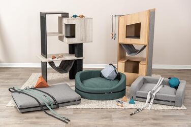 Будиночок для котів TRIXIE CityStyle 105 см, коричневий/сірий – сучасний котячий будиночок з гамаком та зручним лежанком – міцний та комфортний, 44725