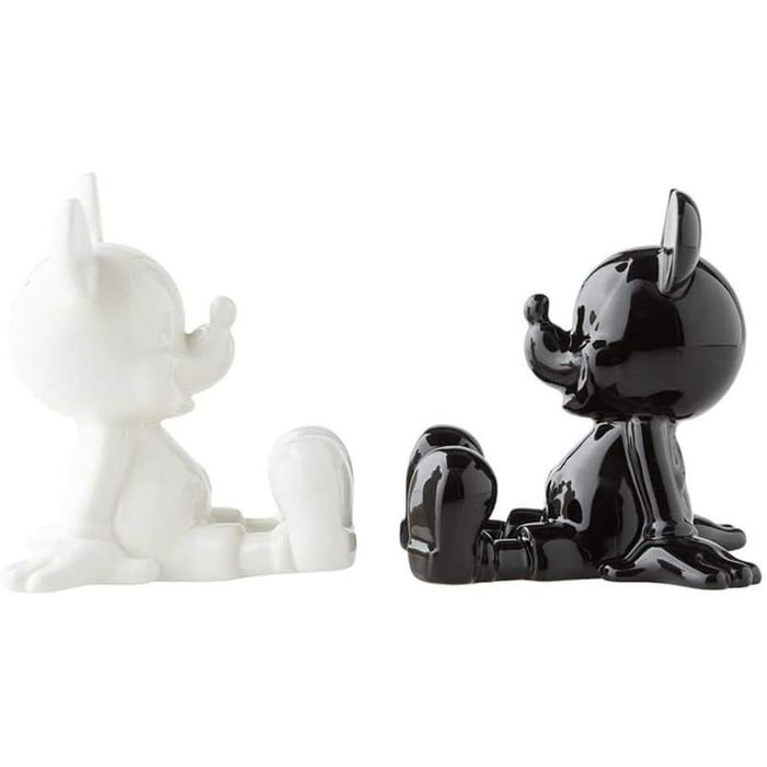 Enesco Disney Ceramics Salt and Pepper Shakers Mickey Mouse, Sitting, 8.9 cm, Black and White
