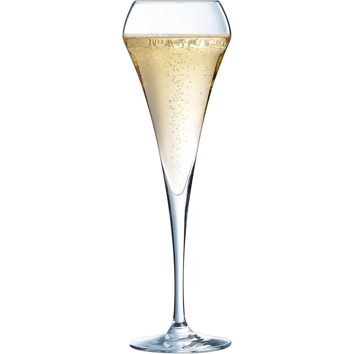 Chef & Sommelier Open Up - Champagne Flutes 200ml - 6 Pieces - Made of Krysta Crystal Glass - Ideal for Festive Occasions - Shine, Transparency and High Durability