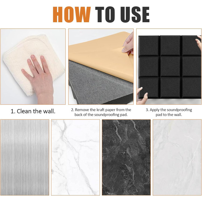 Акустичний поролон для звукоізоляції стін, панелі-поглиначі шуму 30x30x3 см, високощільний шумопоглинаючий матеріал для студії, офісу та кімнати запису, чорний (12 шт.)