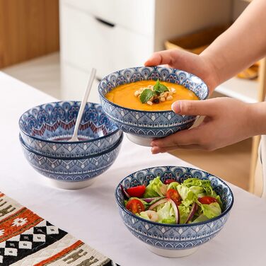 Сервіз столовий порцеляновий Vancasso MANDALA 32 елементи, 8 персон, ручна робота, богемський стиль, бірюзовий мандала