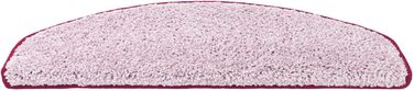 Casa Pura Shaggy Stair Treads - 15 Piece Set - Non-Slip, Soft High Pile Carpet for Stairs - 65 x 23.5 Inch - Rose Color