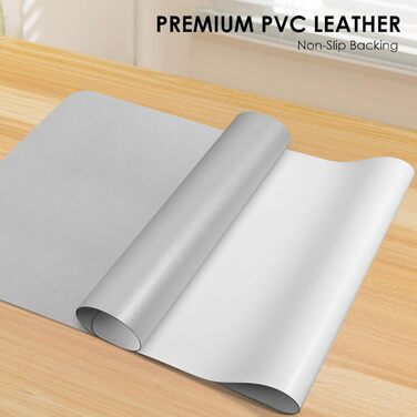 Підкладка на стіл Vicwe 80x40 см, сіра, з ПВХ, з антиковзким покриттям, водонепроникна, для офісу та дому