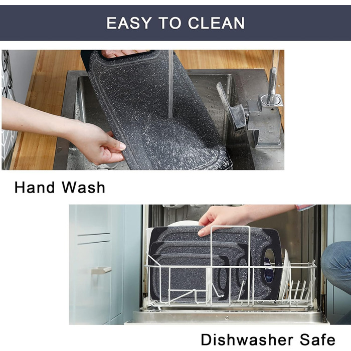 Набір обрізних дощок KIMIUP з пластику, 3 шт., з неслизькими ручками, BPA-Free, для кухні, набір, миючі в посудомийній машині