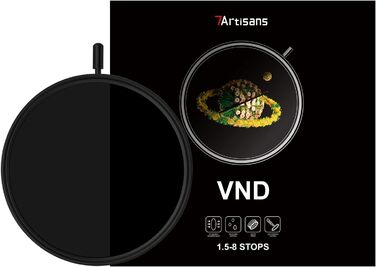 Фільтр ND Variabler 7artisans [ND2-ND64] для відео та фотозйомки, регульований, імпортне AGC-скло [58/62/67/72/77/82 мм]