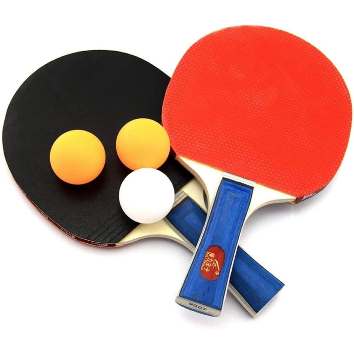 Набір для пінг-понгу для 2 гравців, 5 шт. - 2 ракетки та 3 м'ячі - для хобі, подорожей, тренувань (Indoor/Outdoor)
