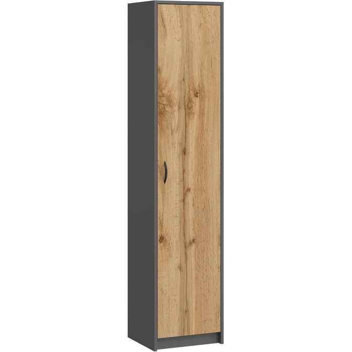 Bookshelf Wardrobe Shelf White 40cm wide 180cm high Cabinet Organizer Multi-purpose Cabinet with 4 adjustable shelves Filing cabinet Shelf Wall narrow Wood for bedroom hallway basement office (Anthracite Oak)