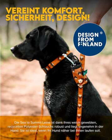 Вольф Sea to Summit Leine 1,5 м - міцна нашийова стрічка для собак з переробленого поліестеру та нержавіючої сталі, навчальна повід для прогулянок та дресирування