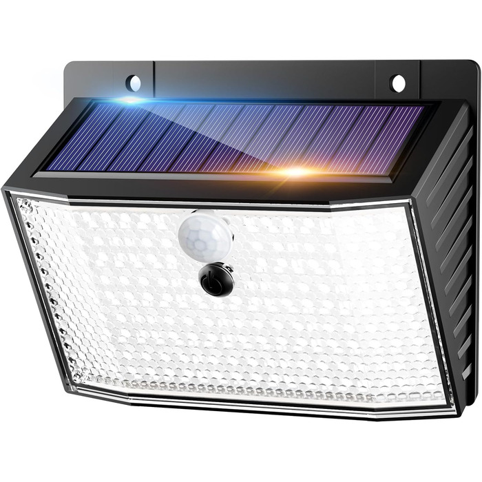 nipify Сонячна лампа з датчиком руху, 168 LED, 3 режими, IP65, для вулиці, саду, тепле та холодне світло, 6 штук
