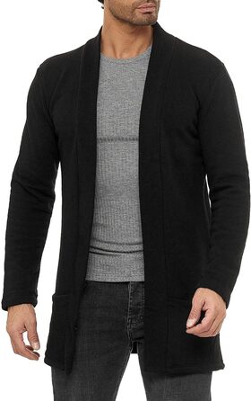 Кардиган чоловічий Redbridge, куртка-світшот, сако, довгий крій (XXL, чорний)