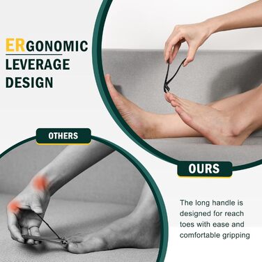 Кусачки для нігтів FVION для товстих нігтів, прецизійні кусачки для нігтів для чоловіків та жінок (чорний)