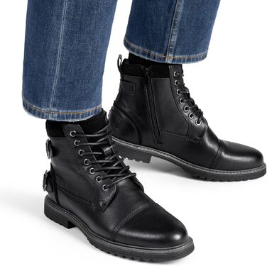 Чорні мотоциклетні черевики Bruno Marc для чоловіків, 44 EU. Шнуровка, блискавка, штучна шкіра, модель Chukka.