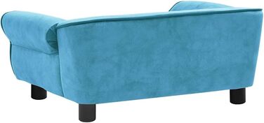 Софа для собак VidaXL, темно-блакитна, 72x45x30 см, плюшеве ліжко для собак та котів