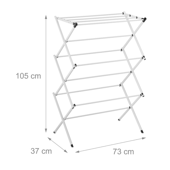 Relaxdays Folding Clothes Drying Rack, Metal