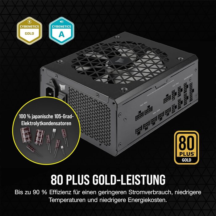 Блок живлення Corsair RM1000x Shift 1000W, ATX 3.1, PCIe 5.1, 80 Plus Gold, повністю модульний, чорний
