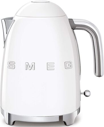 Електричний чайник Smeg KLF03WHEU 1.7л, 2400Вт, з фільтром від накипу та системою Soft-Opening, білий