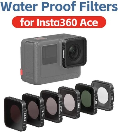 Фільтри для Insta360 Ace Pro: CPL, UV, ND (4, 8, 16, 32), ND4-PL, ND8-PL, ND16-PL, ND32-PL, комплект для екшн-камери, водонепроникний магнітний дизайн