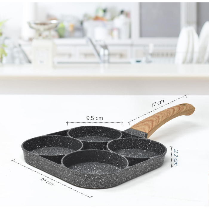 Пан для смаження Pancake Joeji's Kitchen з 4 відділеннями - антипригарне, для індукційних плит