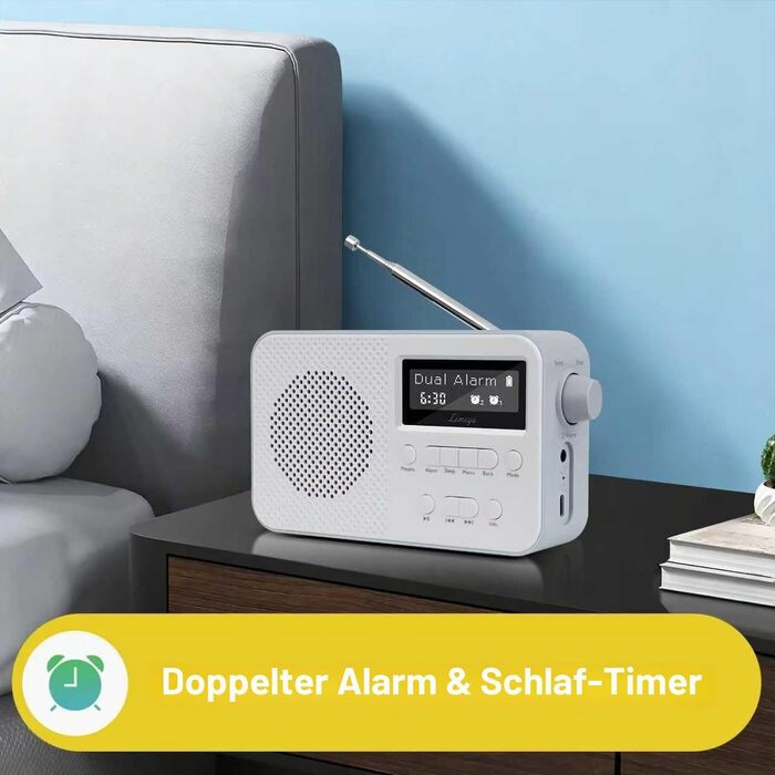 Портативне цифрове радіо LEMEGA PR2-Max DAB+/FM, Bluetooth 5.3, живлення від батарейок AA, сіре