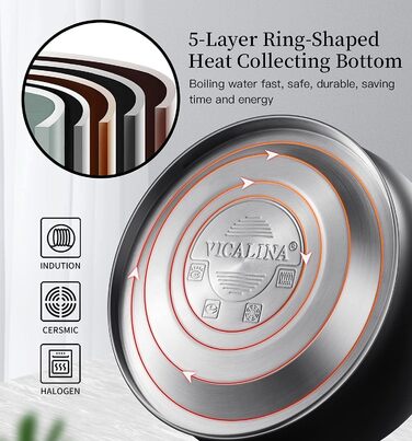 Чайник для плити Teekessel & Teekanne 2.6 л з свистком, нержавіюча сталь, полірована чорна поверхня