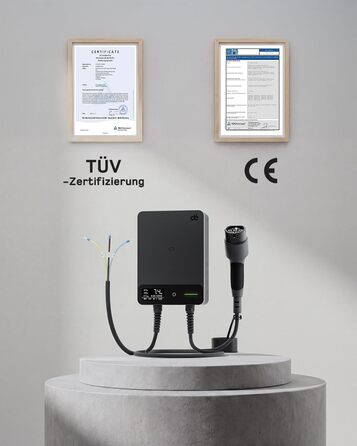 Зарядний пристрій для електромобіля Wallbox 11 кВт з Wi-Fi та кабелем Type 2 7.5м, 3 фази (6-16A, 400V), для BEV/PHEV, захист RCD Type A 30mA/DC 6mA, IP54, чорний