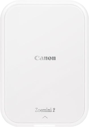 Canon Zoemini 2 Perlweiß: Міні-принтер для фотографій, мобільний, портативний, з бездротовим підключенням, для смартфонів та планшетів, вбудований акумулятор, Bluetooth, комплект 10 фотопаперів