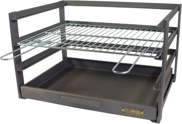 Висувний гриль IMEX EL ZORRO з оцинкованою решіткою, 57x41x35 см, чорний