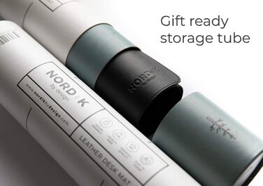 Підкладка на стіл Nordik зі шкіри, органайзер для кабелів (Pebble Black 35x43.2 см) - преміум килимок для миші для дому та офісу, веганський захист столу