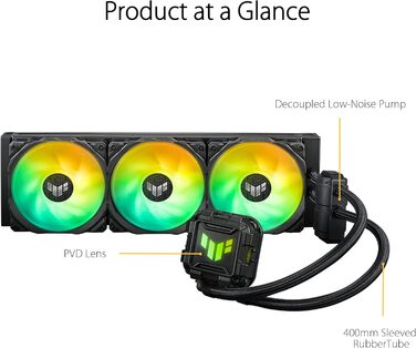 Система водяного охолодження ASUS TUF Gaming LC II 360 ARGB - 360 мм, 3 вентилятори, чорний колір