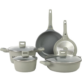 Набір кухонного посуду Sur La Table Kitchen Essentials 13 предметів, керамічне покриття, антипригарне, для індукційних плит, знімний ручка, зелений мох