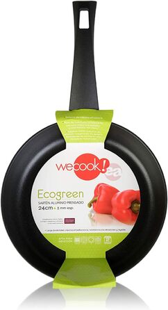Набір сковорідок WECOOK Ecogreen 3 шт 18-20-24 см, алюміній, індукція, екологічне антипригарне покриття без PFOA, для всіх плит, чорний