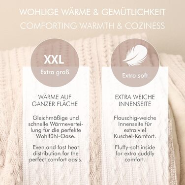 Електрична гріюча ковдра Promed з автовимкненням, миюча, 180x130 см, 10 температурних режимів, для шиї, плечей та спини (Бежева)