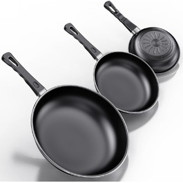 Набір сковорідок Pfannenset: 24см, 26см, 30см. 3-кількісний набір, антипригарне покриття, стійкий до високих температур, без PFAS, підходить для всіх плит (включно з індукцією)