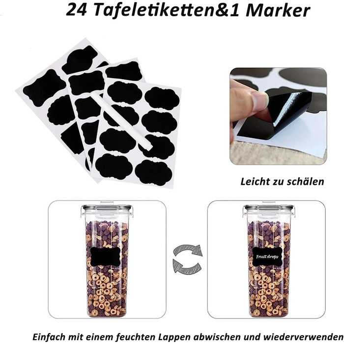 Набори контейнерів для зберігання Caliyo з кришкою, герметичні, для кухні, 4 шт.