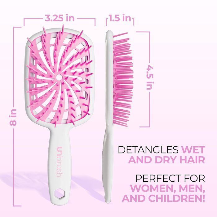 Щітка для волосся FHI Heat UNbrush Plus – для кучерявого волосся, розплутування, 84 гнучкі щетинки, Bubble Gum